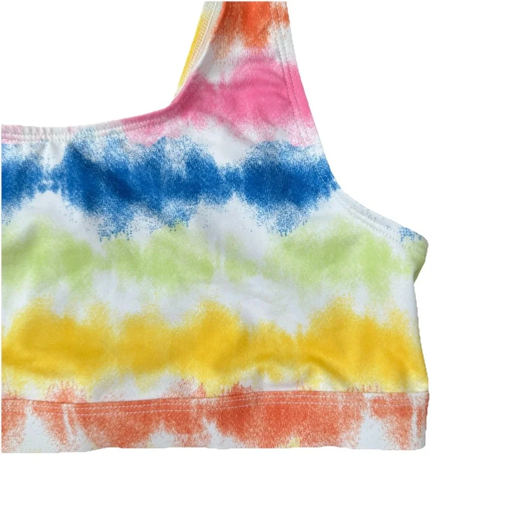 Girls Tie Dye Two Piece Swimsuit Size 16 Vacation Beach Colorful Resort‎ Cruise